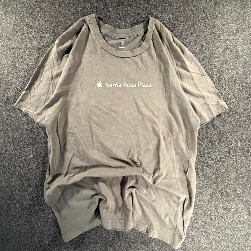 Vintage Apple Store Santa Rosa Plaza Employee Grey T Shirt Mens Large Tech Tee